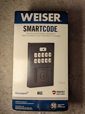 Weiser SmartCode Keypad Deadbolt in Matte Black - New Unopened